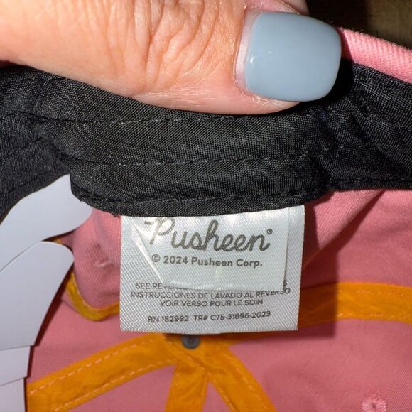 Pusheen Cat Pink Donut Embroidered Baseball Cap Buckle Youth Adult - Picture 7 of 8